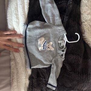 Janie and Jack Gray Sweater with Dog Design